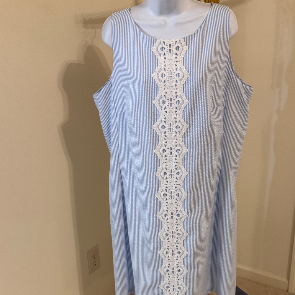 Pappagallo Blue and White Striped Dress